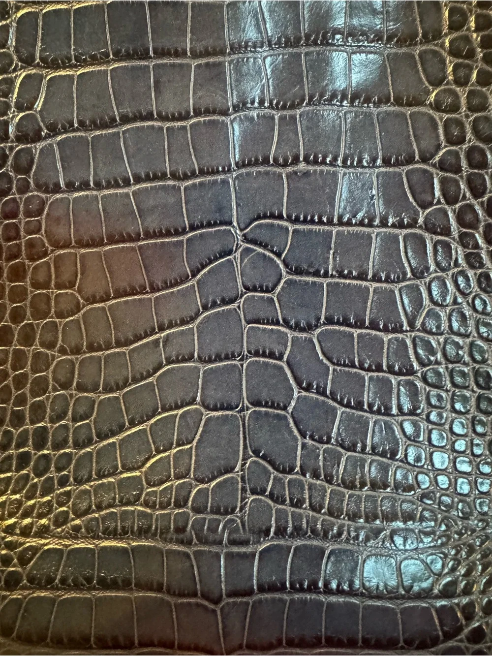 Gianni Chiarini Italian Navy Blue Croc Embossed Leather Handbag / Satchel